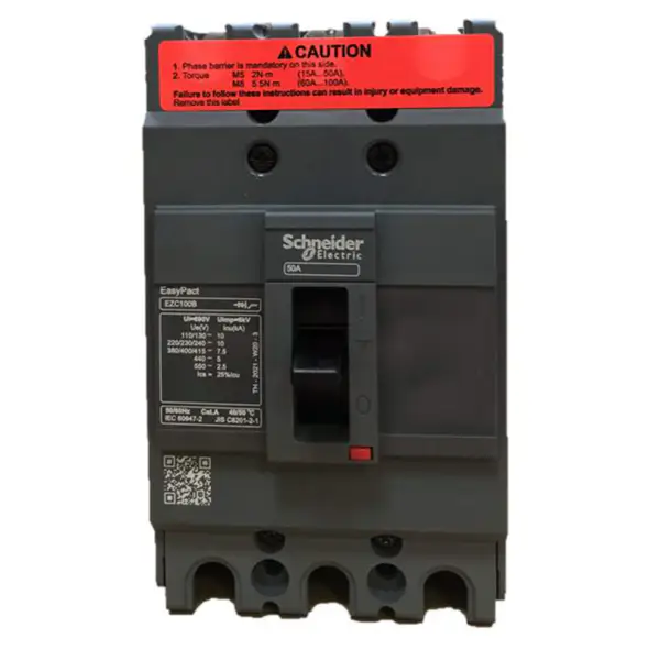 Disyuntor tripolar de caja moldeada Easypact EZC100B 3P50A