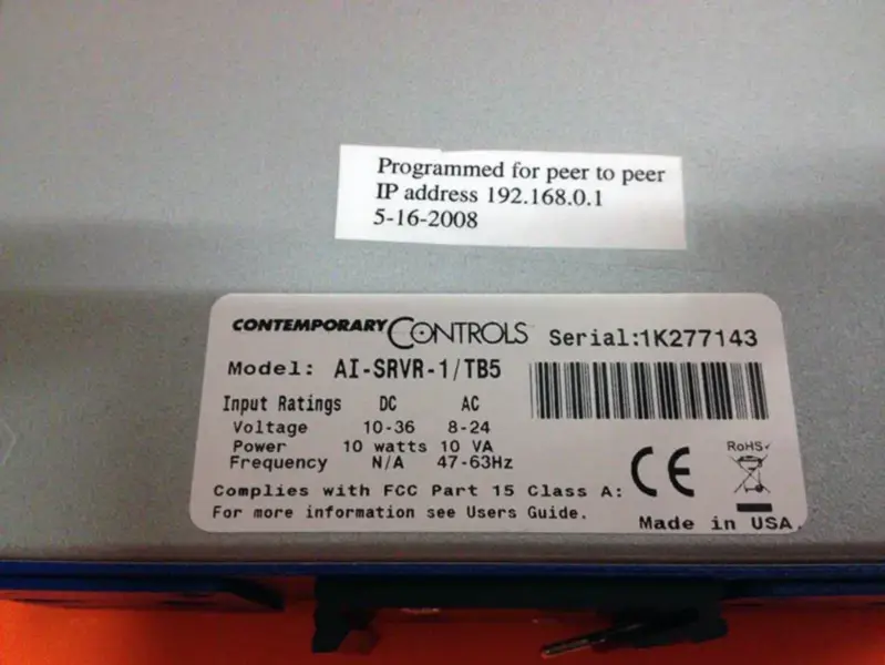 CONTROLES CONTEMPORÁNEOS AI-SRVR-1/TB5