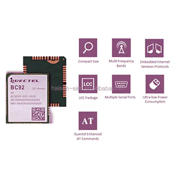 Módulo Quectel Dual-mode NB-IoT/GSM/GPRS BC92 Módulo LTE LPWA BC92
