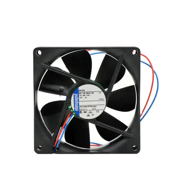 Ebm papst 3414N 92x92x25mm 24VDC 49.4CFM 2.3W 32dBA 2700RPM Ball Bearing Tubeaxial Fan