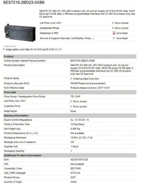 Módulo Siemens PLC 6ES7901-3CB30-0XA0 6ES79013CB300XA0