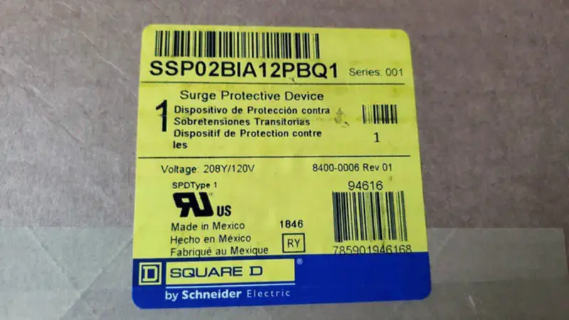 Schneider SSP02BIA12PBQ1 DISPOSITIVO DE PROTECCIÓN CONTRA SOBRETENSIONES