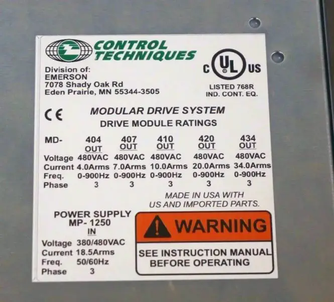 Técnicas de control MP-1250-00-000