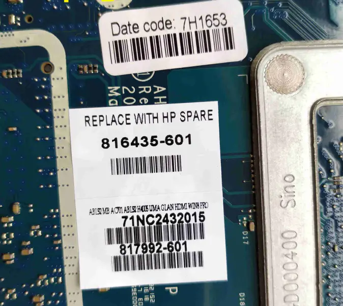 HP 816435-001 816435-501 816435-601 LA-C701P I3-4005U Placa base