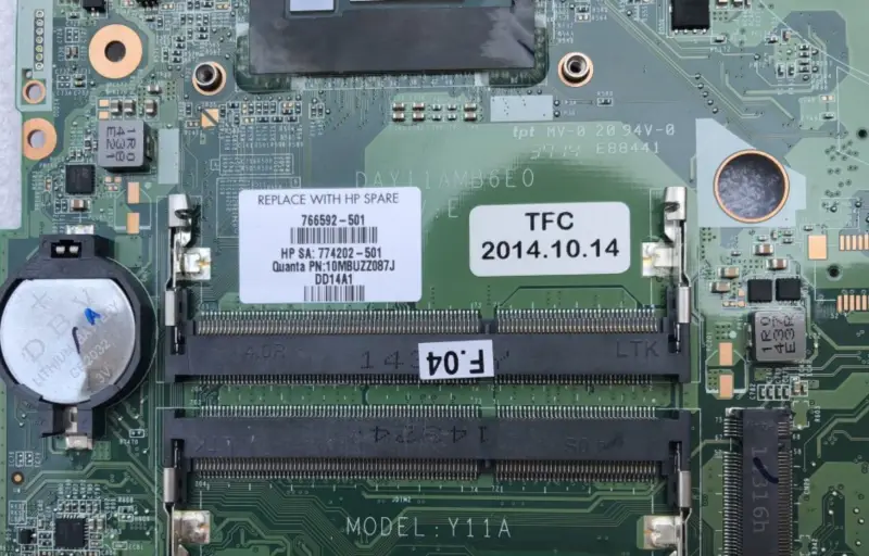 HP 766592-501 766592-601 766592-001 DAY11AMB6E0 con placa base i7-4510U