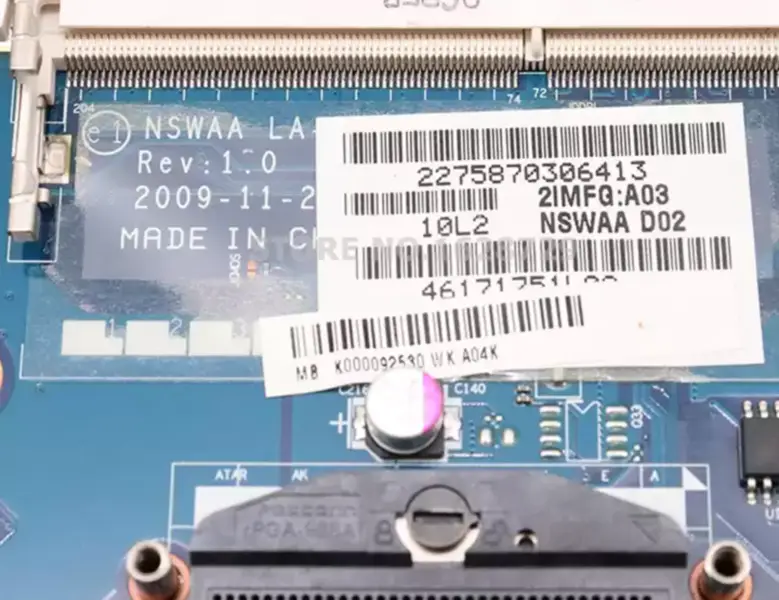 Toshiba Satellite L500 L505 15.6'' K000092530 NSWAA LA-5322P HM55 HD4650 GPU DDR3 Placa base para portátil