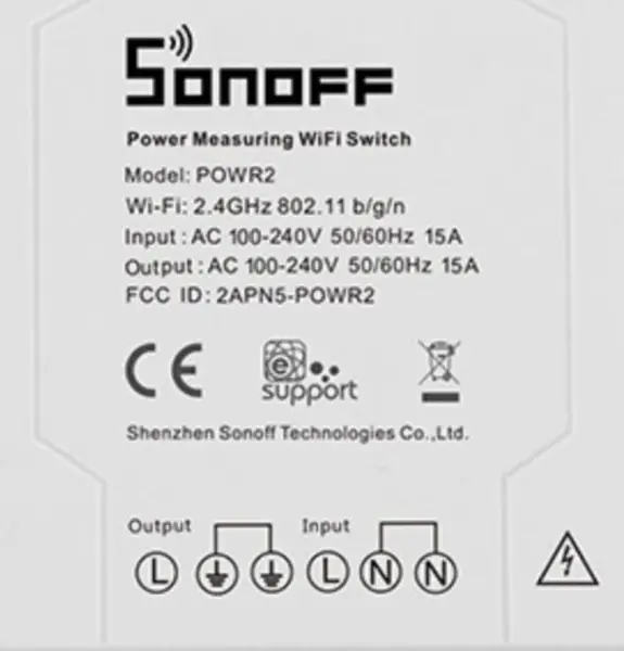 SONOFF Pow R2 Interruptor WiFi Con Medición De Consumo Eléctrico Interruptor WiFi 15A Smart Wifi Switch Controller