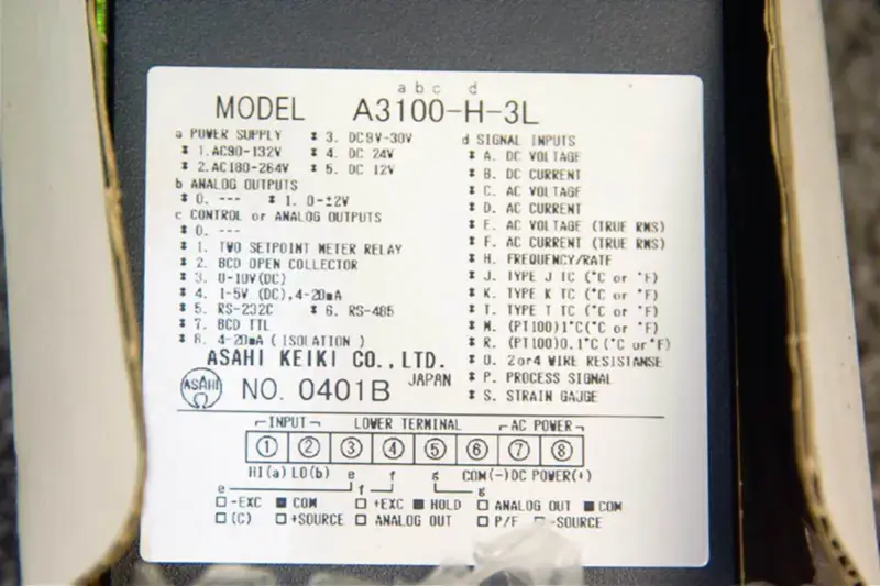 ASAHI KEIKI CO.,LTD CONTROLADOR DE CONTADOR A3100-H-3L NE A3100