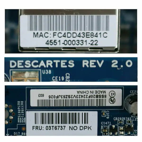 Placa base Lenovo 03T8422