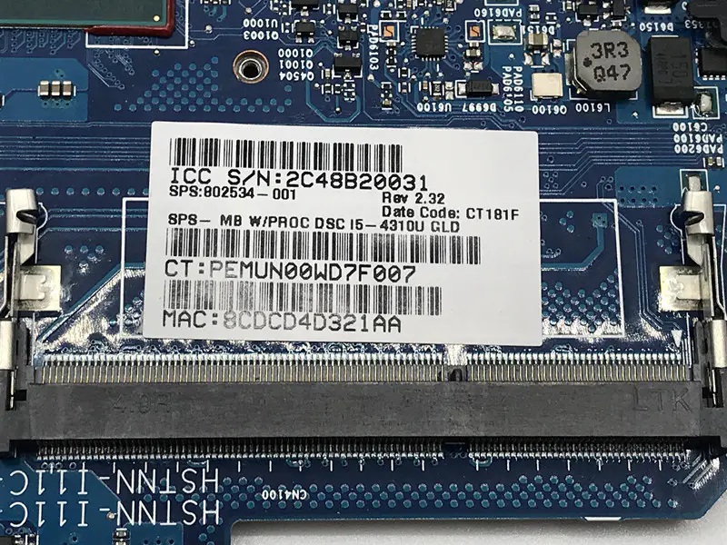 Placa base HP 836094-001 836094-501 836094-601 DAX1BDMB6F0