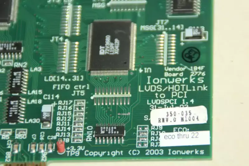 LVDSPCI 1.4 31-JUI-03 Tarjeta de adquisición LVDS/HOTLINK IONWER KS