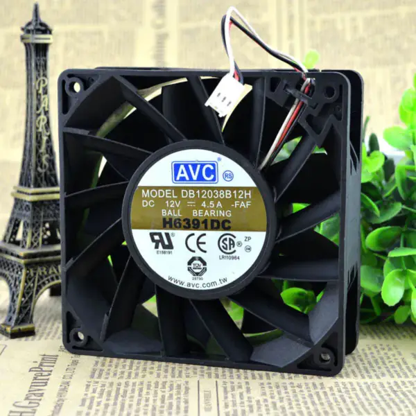 AVC 12CM 12038 Ventilador 12V 4,5A DB12038B12H 3 hilos