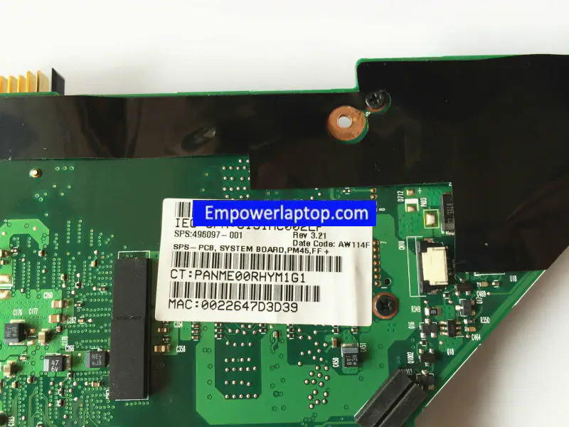 Placa base HP DV3000 DV3500 496097-001 PM45 9300M