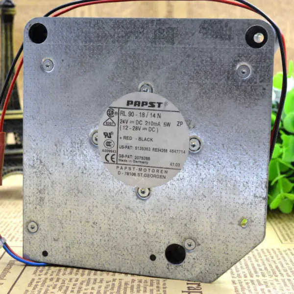 PAPST RL90-18/14N 24V 210MA 5W 2 hilos 120*120*37MM 12037