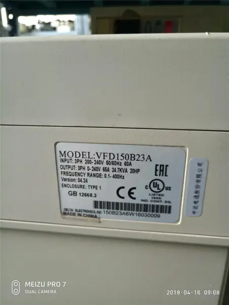 Delta serie B 15KW VFD150B23A