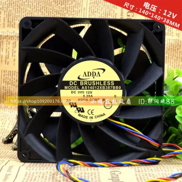 Ventilador ADDA 14038 14CM 12V 5.20A AS14012XB387BB0