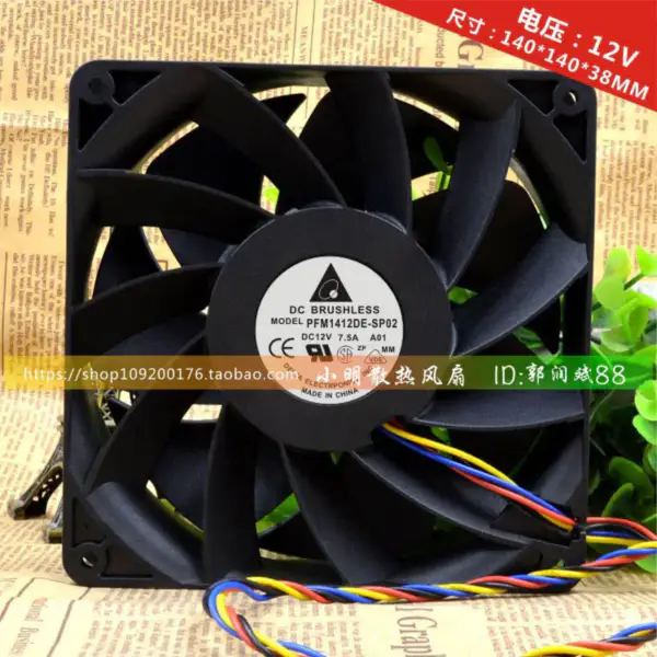 Ventilador Delta PFM1412DE-SP02 14038 14cm 12V 7.5A