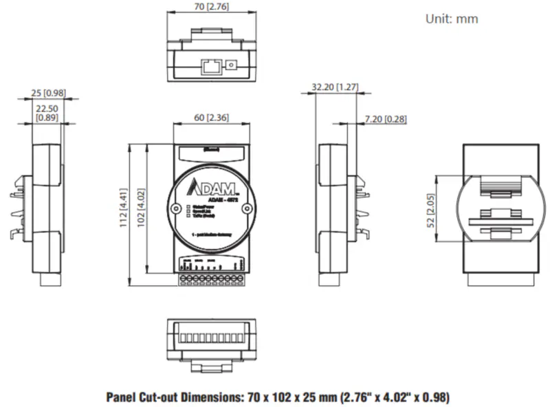 Advantech ADAM-4572-CE Pasarela Modbus de 1 puerto