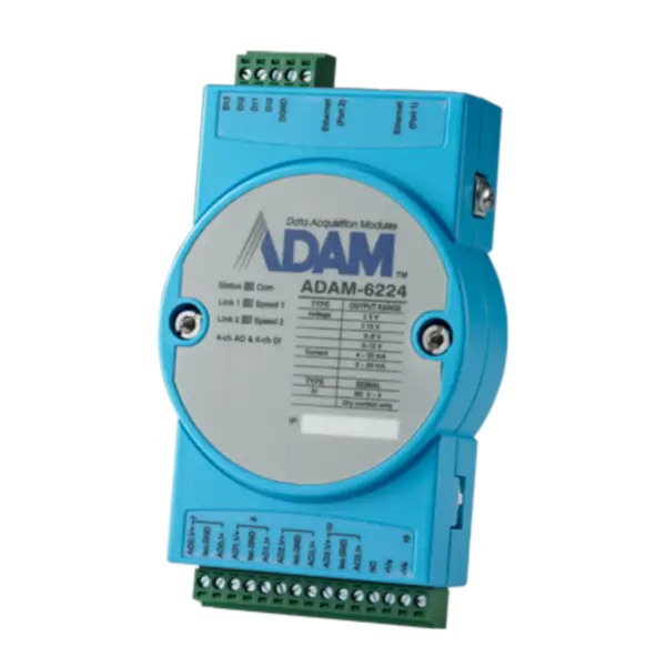 Advantech ADAM-6224-AE Módulo Modbus TCP de salida analógica aislada de 4 canales