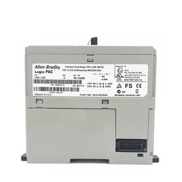Mejor Precio PLC Allen Bradley Compact Guardlogix Cpu L45S 3M/1M 1768-L45S