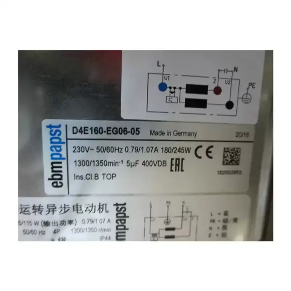 ebm papst centrifugal fan D4E160-EG06-05 180W 0.79A frequency converter fan