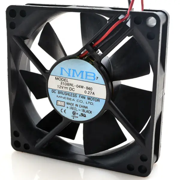 NMB 3108NL-04W-B40 Ventilador de refrigeración de chasis DC 12V 0.19A 80*80*20mm