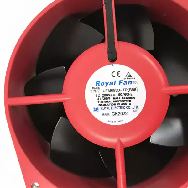 ROYAL TYPE UFM655D-TP[B56] 200V 41/36W 0.33/0.27A 2800RPM 312/360m3/h 2 cables Ventilador de refrigeración