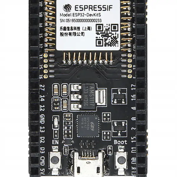 ESP32-DevKitS(-R) es una combinación de dos nombres de placa: ESP32-DevKitS y ESP32-DevKitS-R. Con un módulo montado, ESP32-DevKitS