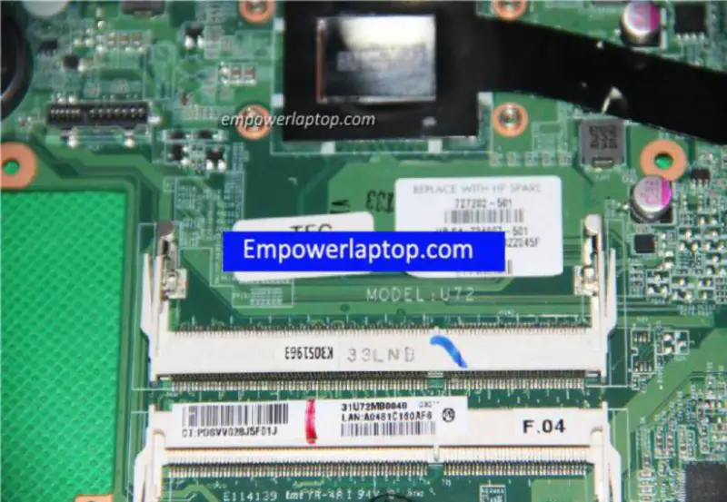 Placa base HP 727202-501 DA0U72MB6D0 A8-5545M
