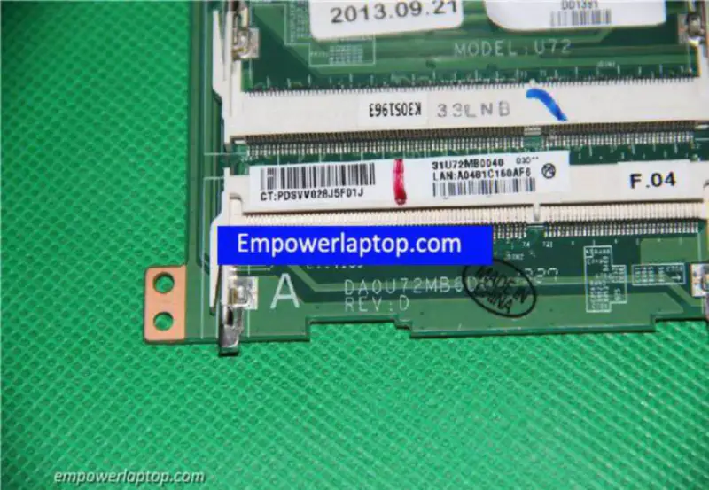 Placa base HP 727202-501 DA0U72MB6D0 A8-5545M