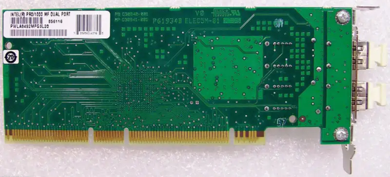 Adaptador Intel PWLA8492MFG3L20 PRO/1000 MF PCI-X de fibra dual