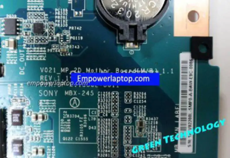 Placa base Sony A1832541A V021_MP 1P-0113J02-8011 MBX-245