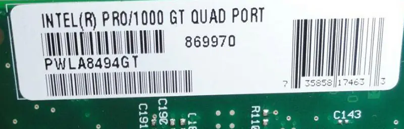 Intel PRO/1000 GT Adaptador de servidor de cuatro puertos PWLA8494GT 82546GB