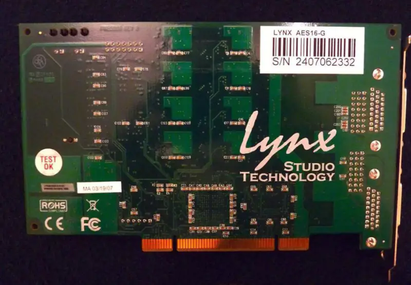 Tarjeta de sonido profesional LYNX AES16 Interfaz PCI G