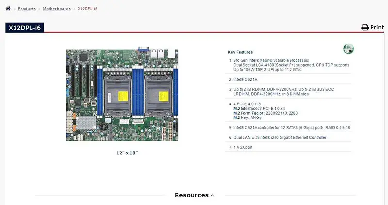 X12dpl-i6 Para Supermicro Placa Base Lga-4189 Xeon Procesadores Escalables Pci-e 4.0 Sata3 (6 Gbps) Dual Lan Con Intel I210