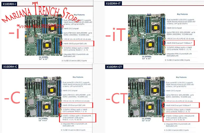 X10drh-ct Para Supermicro Placa Base Lga2011 E5-2600 V4/v3 Familia Ddr4 Doble Puerto 10gbase-t Sas3 (12gbps) Ipmi 2.0