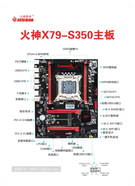 Hsgm X79-s350 Placa Base Lga 2011 Cpu Socket 128gb Memoria Placa Base Servidor Ordenador