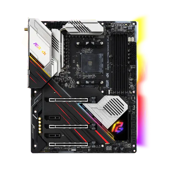AsRock Placa Base Am4 Socket 2000 3000 4000 G-series 5000 Y 5000 G-series Cpu X570 Phantom Gaming X
