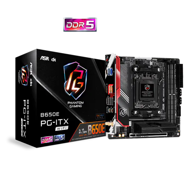 AsRock Itx Placa Base B650e Pg-itx Wifi Ddr5 Am5 Soporte Cpu 7950x 7900x 7700x 7600x
