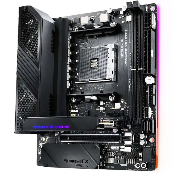 Asus Rog Crosshair Viii Impact X570 Argb Placa Base Gaming Soporte Procesador 5800x 5900x 5950x