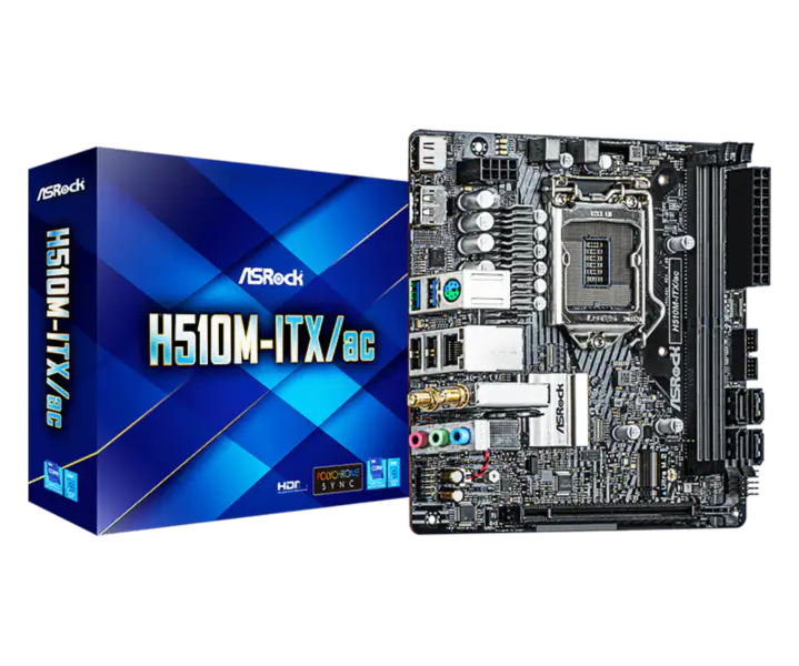 Asrock H510m-itx/ac Mini Placa Base Gaming Soporta Cpu 10500 10400 11400f Intl H510 Lga 1200