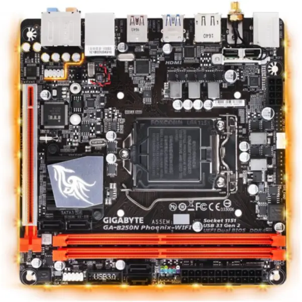 Gigabyte GA-B250N-PHOENIX WIFI Placa Base B250 Socket LGA 1151 DDR4 USB3.0 SATA3.0