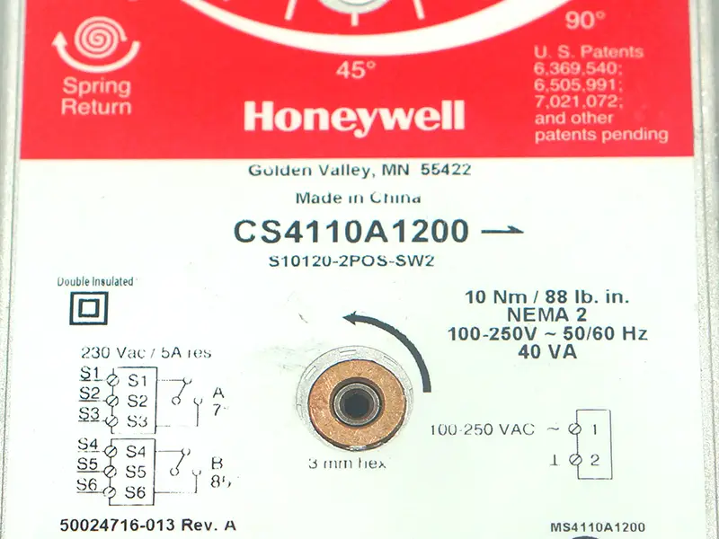 Actuador de válvula de compuerta Honeywell CS4110A1200