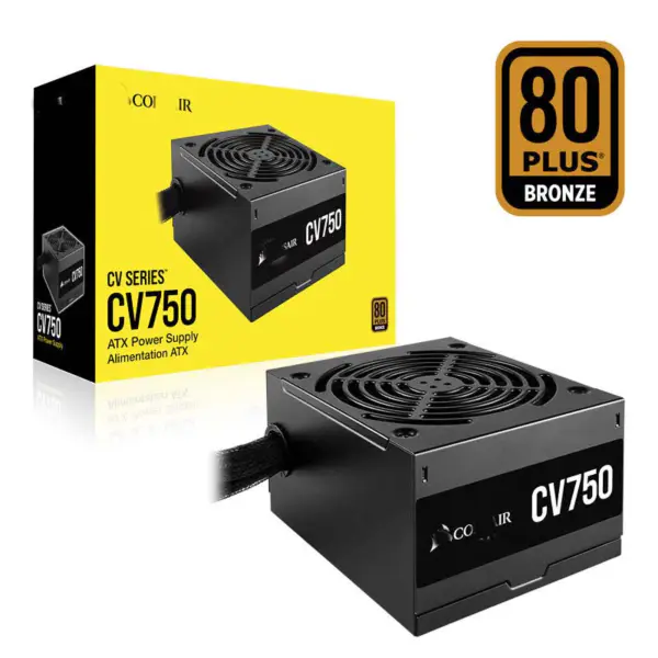 Cors Air Power Pc Fuente De Alimentación Cv750 750w Atx High Power Supply 80plus Low Noise Fan Rps0146