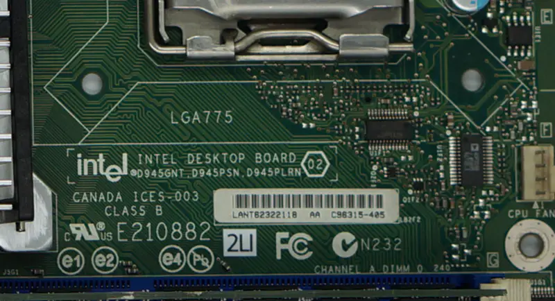 Placa base Intel D945GNT D945PSN D945PLRN