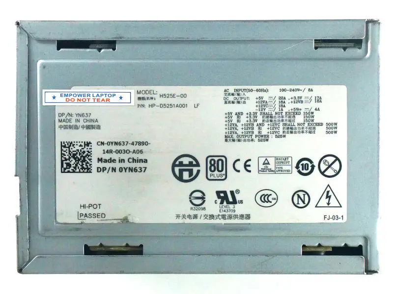 Fuente de alimentación DeLL N525E-00 YY922