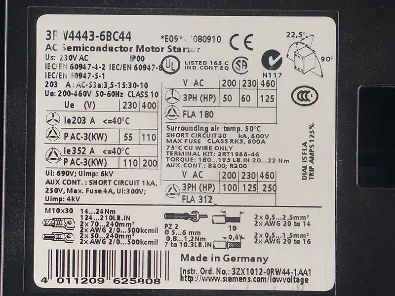 Arrancador suave SIEMENS 3RW4443-6BC44