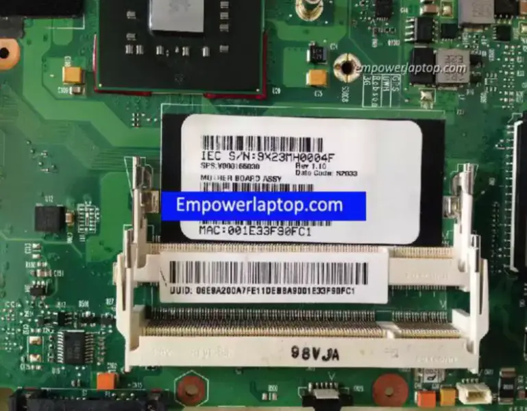 Toshiba satellite E105 GM45 6050A2218301-MB-A03 Placa base