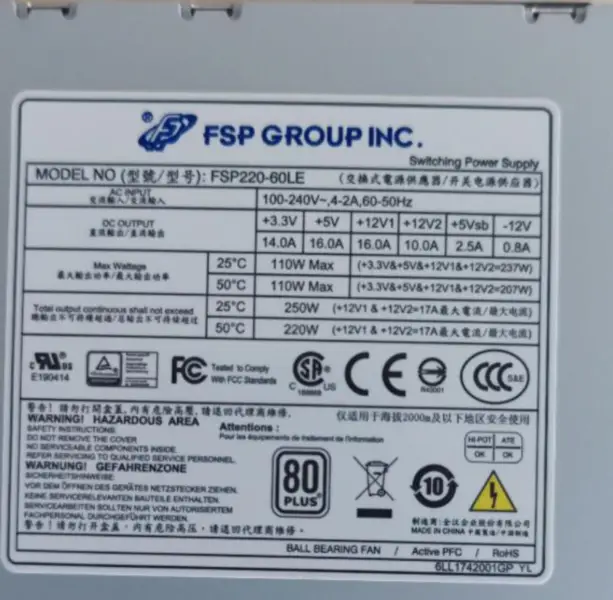 Fuente de alimentación FSP220-60LE