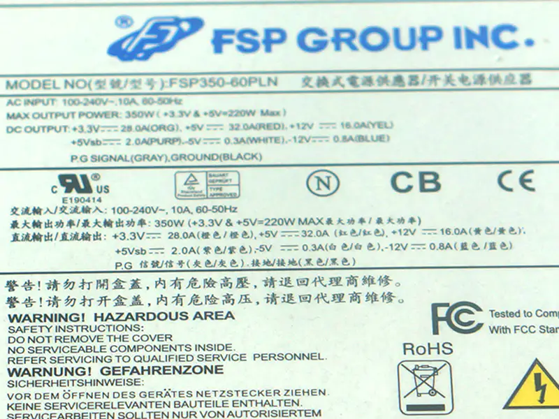 Fuente de alimentación para FSP -5V 350W Switching Power Supply FSP350-60PLN